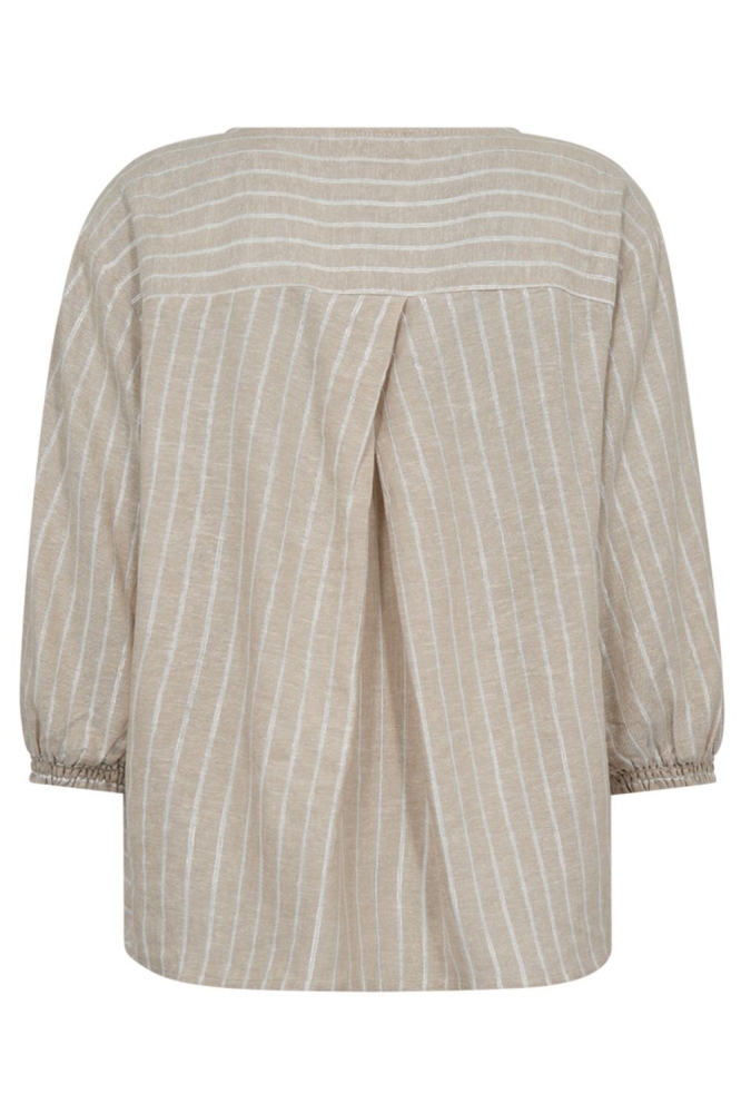FQLALUX BLOUSE 205828 SAND MELANGE W OFF WHITE